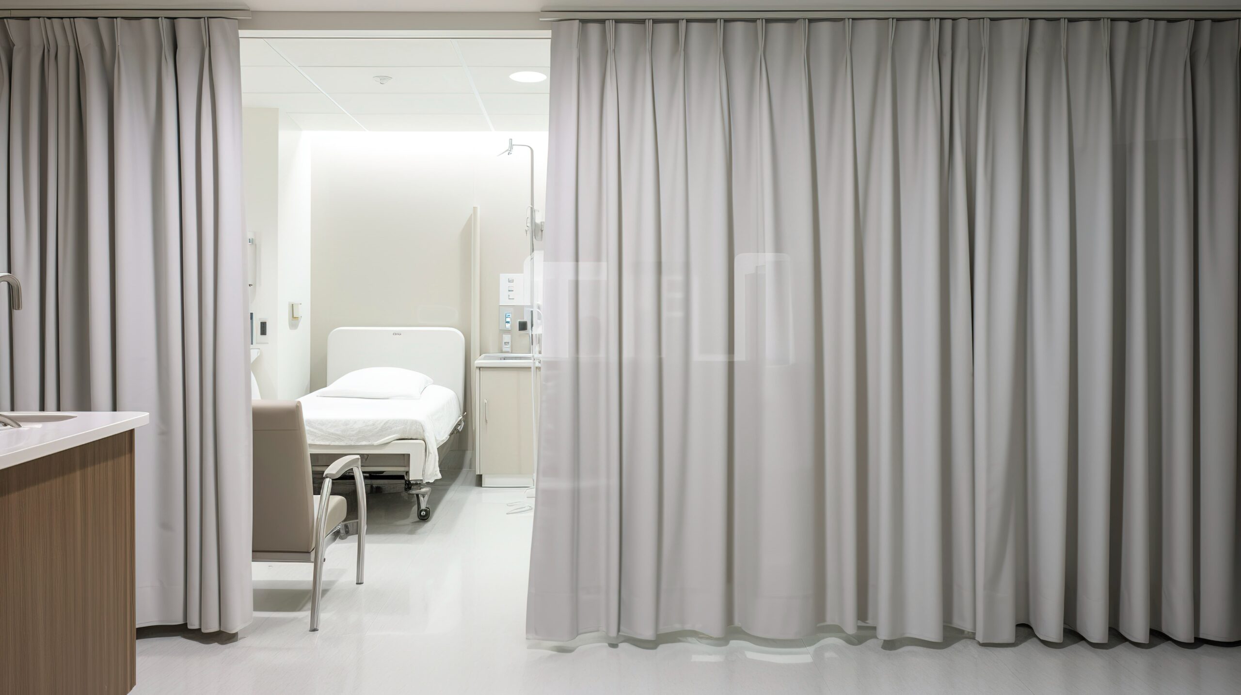 photo featuring hyper detailed shot minimalist hospital privacy curtain partition 1 scaled